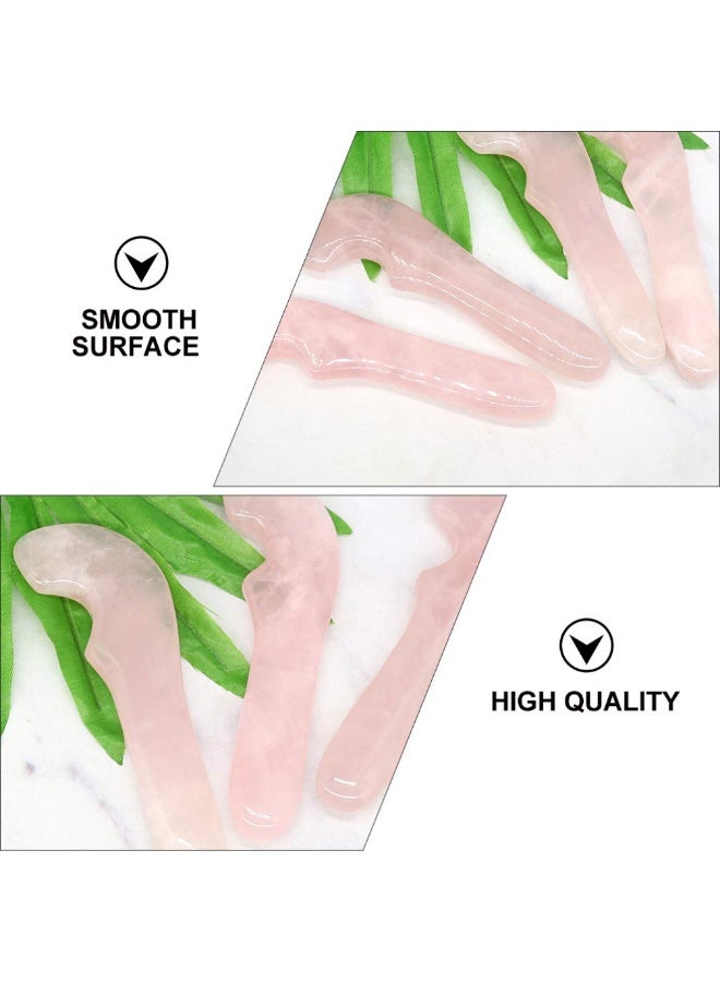 FDTY 1 قطعة حجر كشط Guasha أداة تدليك Gua Sha لوح كشط GuaSha على شكل خطاف من الكوارتز الوردي الطبيعي تدليك مضاد للشيخوخة والتجاعيد للوجه والعينين والرقبة أفضل الهدايا - Image 3